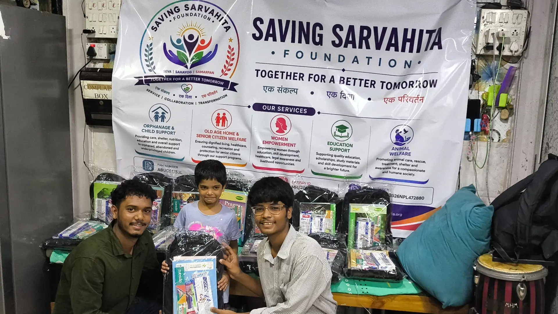 Children Smiling with Study Kits